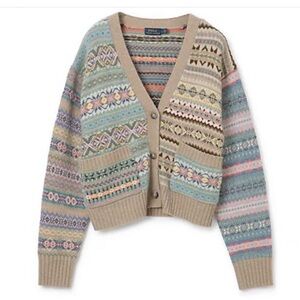 NWT Polo Ralph Lauren Colorful Fair Isle Cardigan